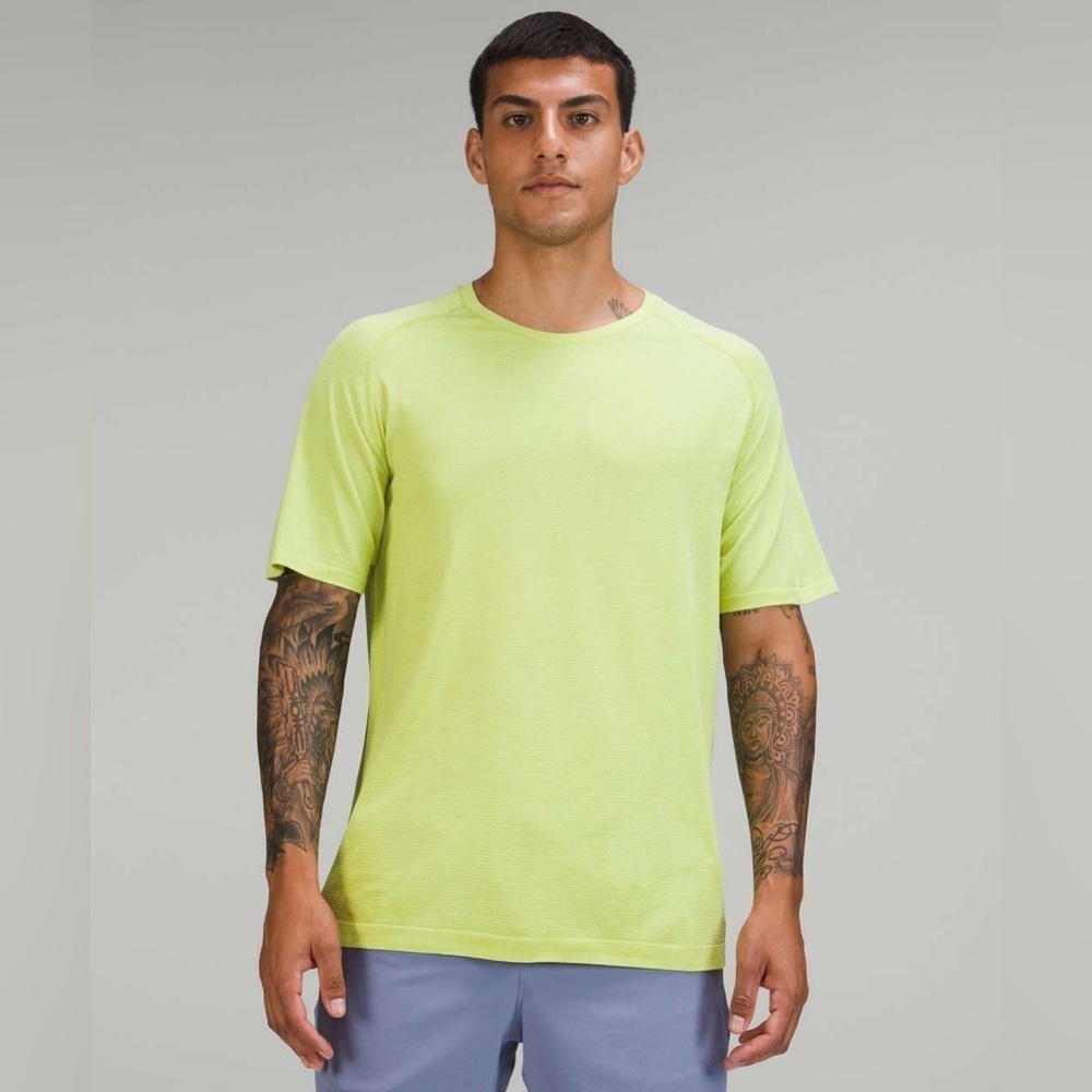 Lululemon Faded Zap Yellow Wasabi Metal Vent Tech Short Sleeve Shirt 2.0 Sz XXL